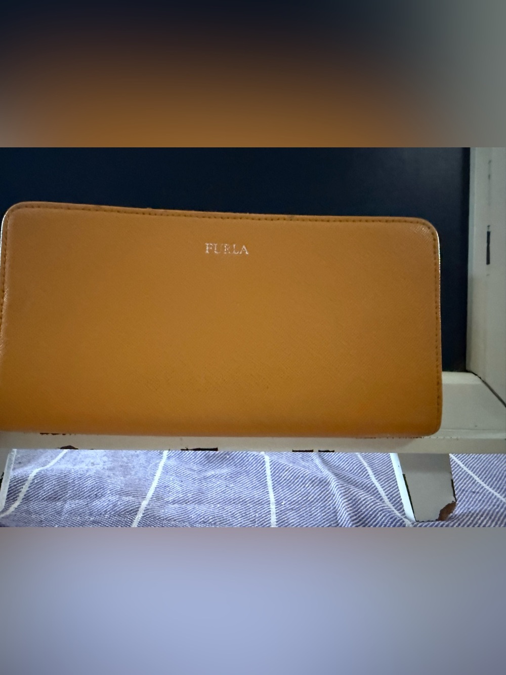 Furla Mustard Yellow Leather long Zip Wallet